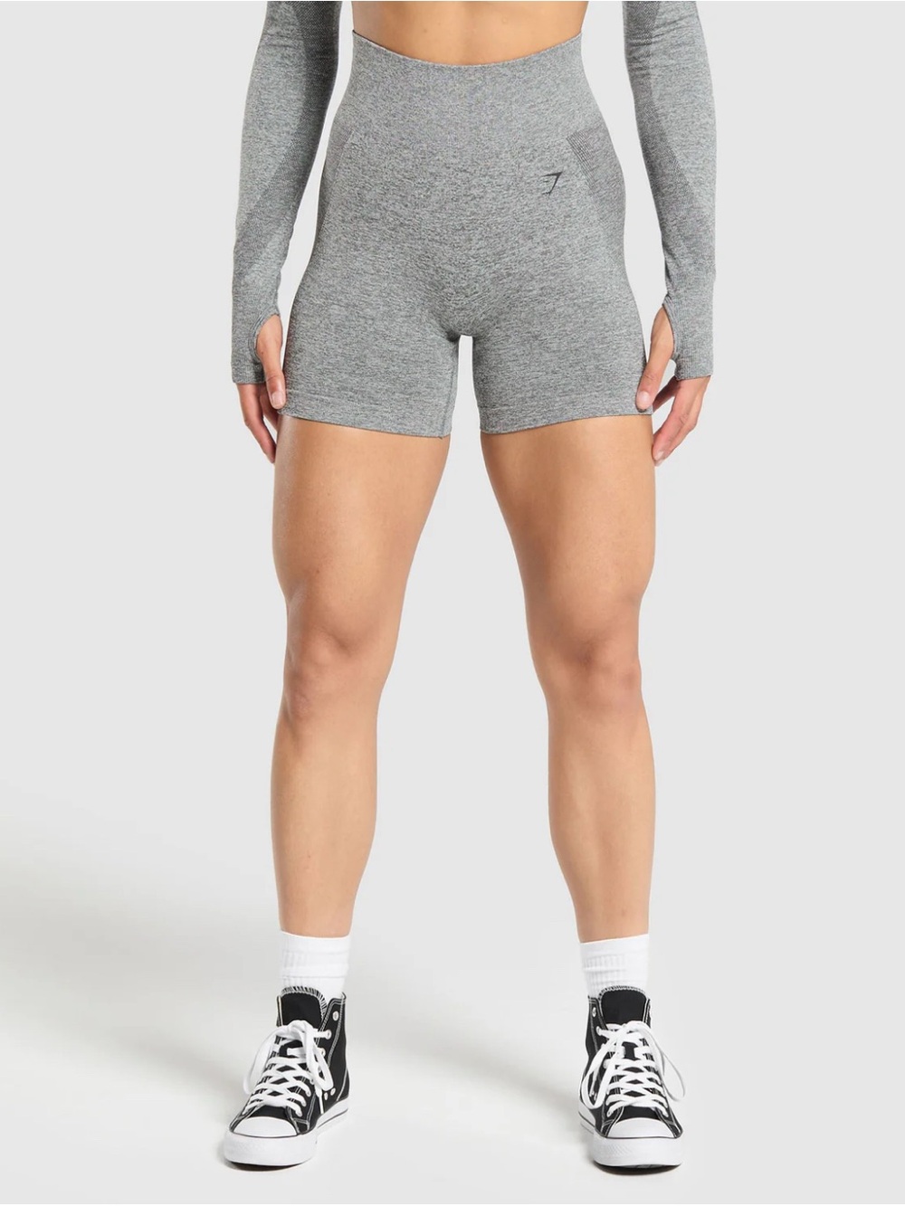 Gymshark Flex Shorts Small Light Grey High Rise Activewear